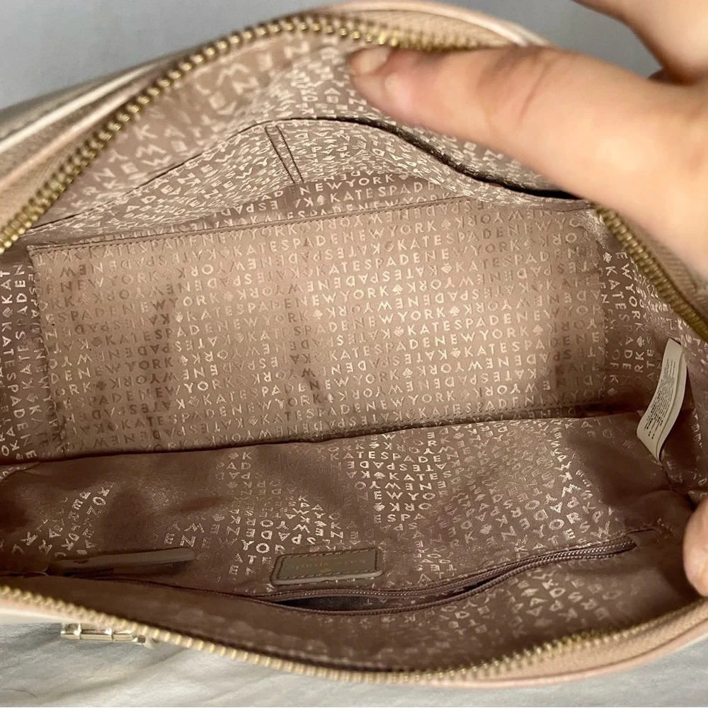 KS238263 Kate Spade Parker Street Allena Tan Leather Suede Satchel - Picture 7 of 8